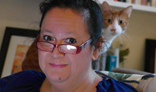 Romance Author Tani Hanes (and her cat Moss)